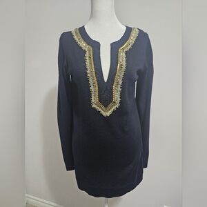 Tory Burch Navy Knit Top